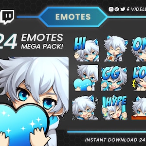 Twitch-emotes, twitch-sub-emotes, jongens-emotes, tekst-emotes, anime-emotes, manga-twitch-emotes, chibi-emotes, schattige emotes, wolven-emotes, Discord