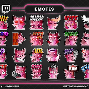 Twitch emotes, twitch sub emotes, text emote, discord emote, fox emote, fox text emote, fox twitch emote, cute emote, chibi emote, lol emote