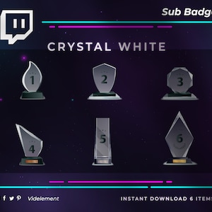 Twitch-Sub-Abzeichen, Crystal-Twitch-Abzeichen, Twitch-Sub-Abzeichen, Sub-Abzeichen Twitch, Badge Twitch, Twitch-Bit-Abzeichen, Twitch-Emote, Twitch-Grafiken