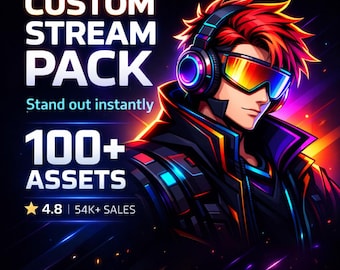 Custom Stream Overlay Package: Animated Twitch Overlays, Alerts, Emotes, Sub Badges, Webcam Designs & More