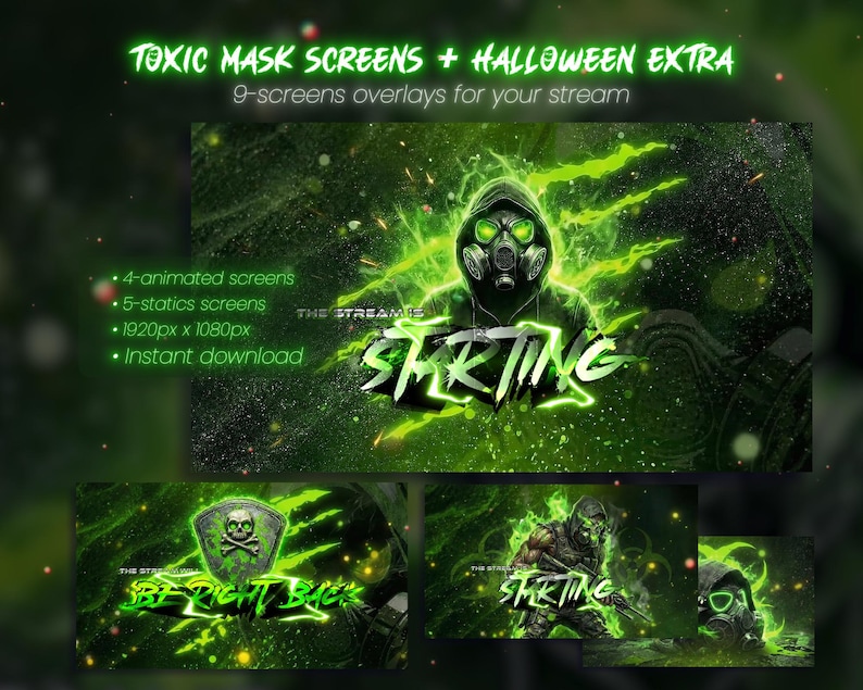 Neon Hood Mask, Twitch Screen, Hood Stream Overlay Starting Soon ...