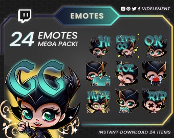 24 Chibi Cute Anime Emotes, Twitch emotes, emotes twitch, discord emotes, kick emotes, anime emotes, cute emotes, emote pack, chibi emotes
