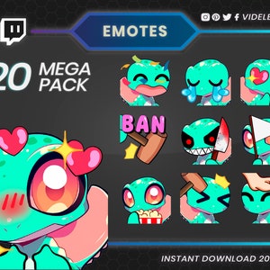 20 Twitch Emotes Celebrating the Sleek Style of Chibi Lizards | Twitch sub emotes, Discord emotes, kawaii emotes, cute emotes, Discord