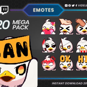 20 Twitch Emotes Unveiling Chibi Duck&#39;s Quirky Quacks and Charm