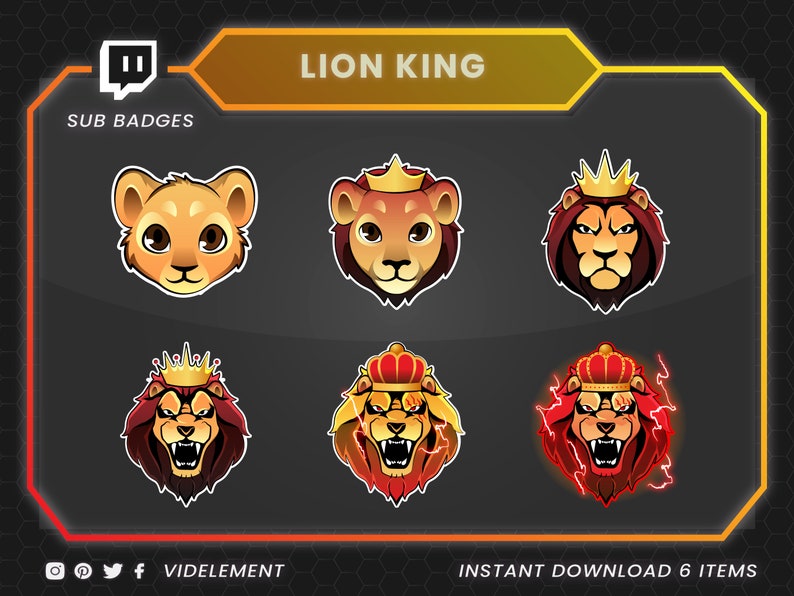 Lion King Twitch sub badges