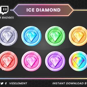 Twitch sub badges,  Diamond bit badges, Coin bit Badges, Currency bit badges, Money sub badges, Gemstone bit badges, cute bit badges