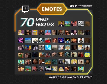 Animated Meme Emote 70 Pack for Twitch, Discord, Kick & YouTube, Meme Emotes, Viral Emote, GIF Emote, Sub Emote, Tiktok Emote, Discord Emote