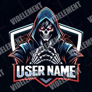 Twitch logo, Twitch graphics, gaming logo, logo design, boy logo, stream logo, vtuber logo, discord logo, youtube logo, tiktok logo, reaper