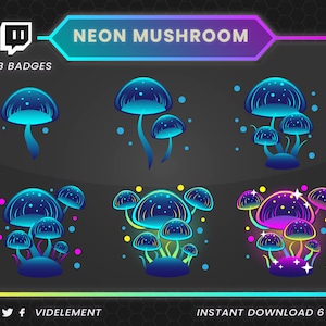 Emblemas de sub de cogumelo, emblemas de sub de twitch, emblemas de bits de twitch, emblemas de twitch de floresta, emblemas de sub fofos, emblemas de sub de planta, emblemas de sub de caracol