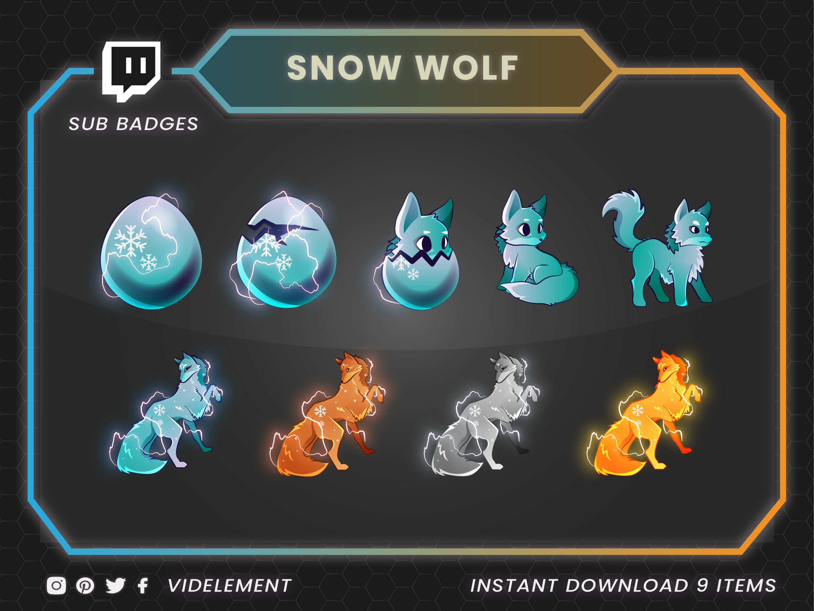 Wolf Badges and Emotes Twitch Sub Badges Twitch Badges -  Finland