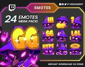 24 Chibi Cute Anime Emotes, Twitch emotes, emotes twitch, discord emotes, kick emotes, anime emotes, cute emotes, emote pack, chibi emotes