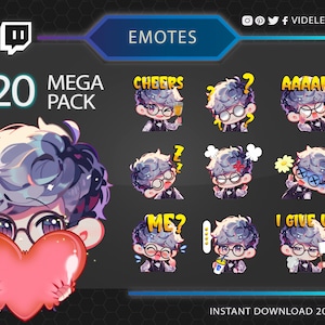 Twitch emotes, twitch emote, emotes twitch, discord emotes, kick emotes, funny emotes, cute emotes, emote pack, chibi emotes, boy emotes