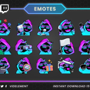 Neon Nightrider: Twitch Emotes Collection - Futuristic Character With ...