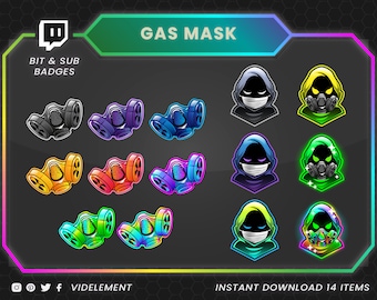 Badge Twitch Sub del personaggio Maschera antigas: badge Neon Bit (download digitale)