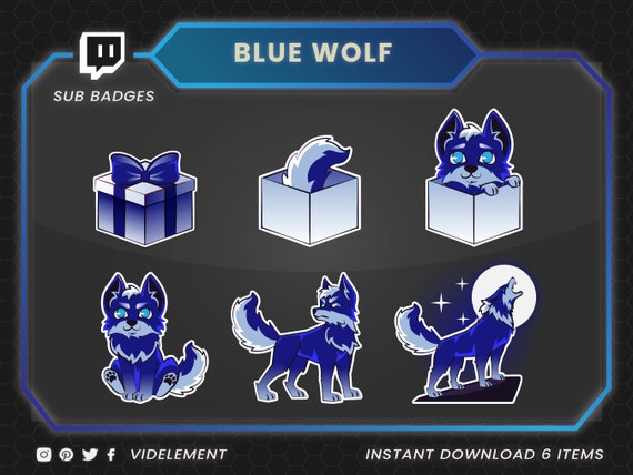 Wolf Badges and Emotes Twitch Sub Badges Twitch Badges -  Finland