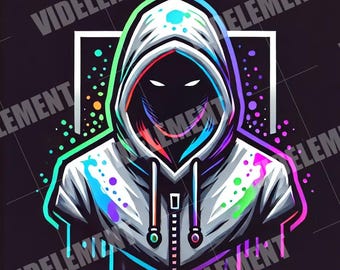 Twitch logo, gaming logo, logo design, boy logo, stream logo, vtuber logo, discord logo, youtube logo, tiktok logo, neon logo, hood logo
