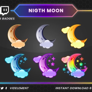 Moon sub badges, Twitch sub badges,  Twitch Stars badges, sub badges Twitch, Twitch bit badges, Galaxy bit badges, Astronomy bit badges