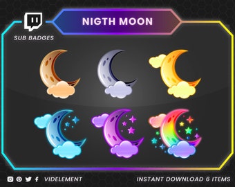 Moon sub badges, Twitch sub badges,  Twitch Stars badges, sub badges Twitch, Twitch bit badges, Galaxy bit badges, Astronomy bit badges