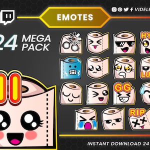 Toiletpapier-emotes, twitch-emotes, twitch-emotes, onenigheid-emotes, schattige emotes, coole emotes, tekst-emotes, schattige tekst-emotes, kak-emote