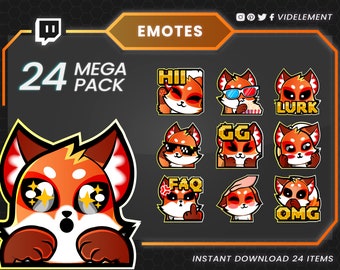 24 Chibi Cute Anime Emotes, Twitch emotes, emotes twitch, discord emotes, kick emotes, anime emotes, cute emotes, emote pack, chibi emotes