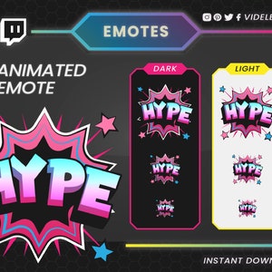 Hype Emote | Animiertes Emote, Twitch Emote, Discord Emote, Twitch Sub Emote, Discord, Text Emote.