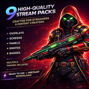 Coleção Ultimate Stream Pack: sobreposições, emotes e emblemas do Twitch