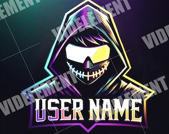 Twitch logo, gaming logo, logo design, boy logo, stream logo, vtuber logo, discord logo, youtube logo, tiktok logo, neon logo, mask logo