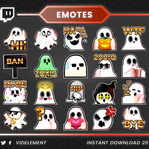 Twitch emotes, twitch sub emotes, discord emotes, text emotes, ghost emotes, ghost text emote, ghost twitch emote, chibi emote, magic emotes
