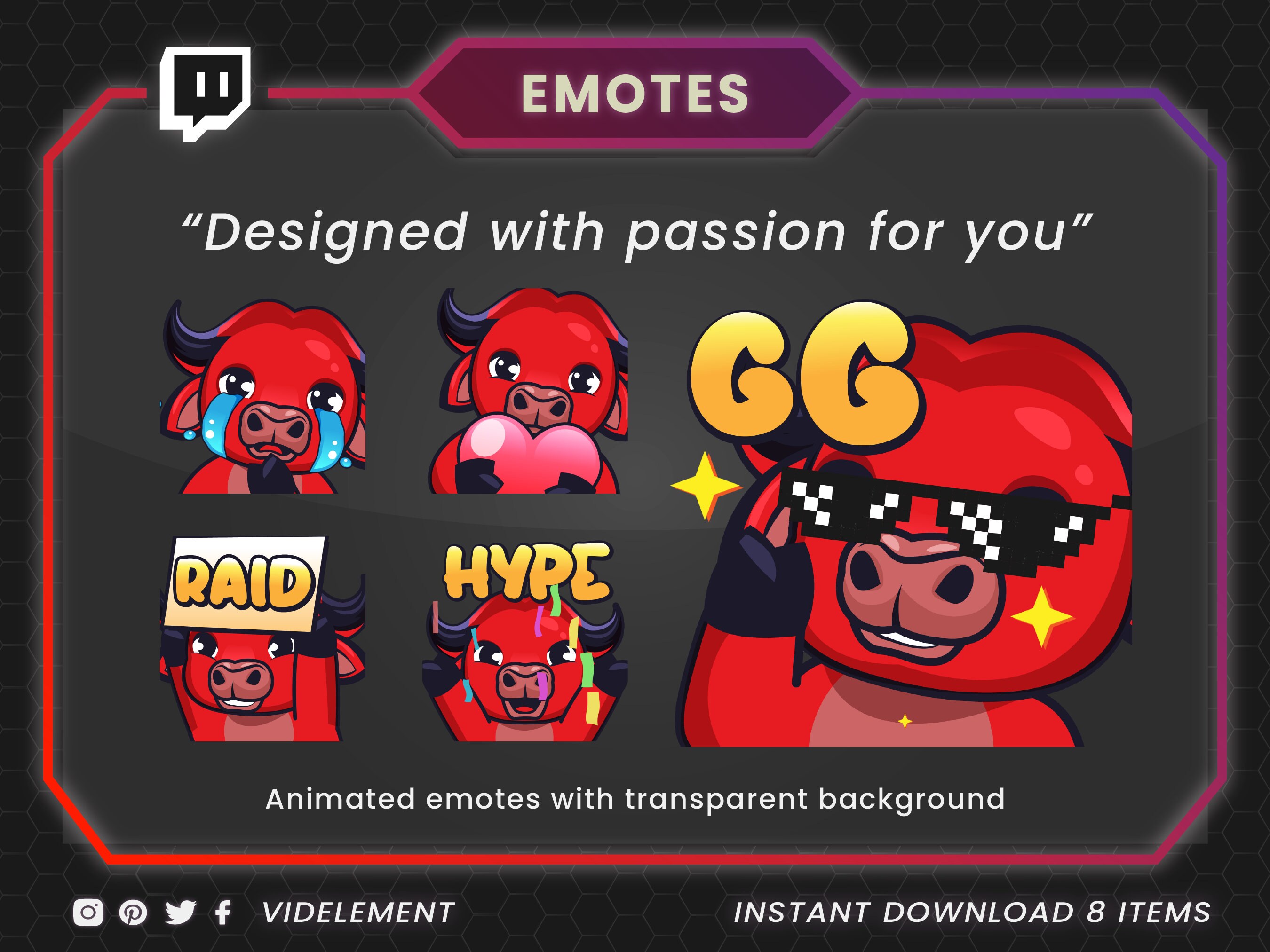 Buffalo Emotes, Twitch Emotes, Twitch Sub Emotes, Discord Emotes, Text ...