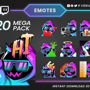 20 Neon Hoodie Emotes: Elevate Your Gaming Chats and Streams with Animated Expressions for Twitch, Discord, and More!