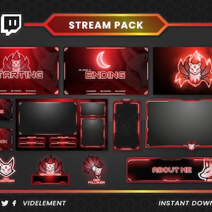 Fox stream pack, animated webcam overlay, twitch panels, twitch fox alert, twitch chatbox, animated screens, stream overlay, twitch overlay