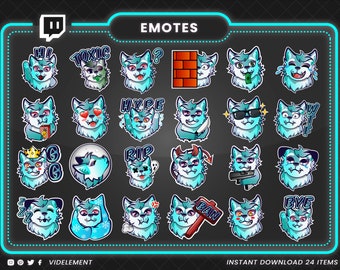 Twitch emotes, twitch sub emotes, discord emotes, text emotes, wolf emotes, wolf text emotes, wolf twitch emotes, cute emote, chibi emote