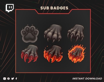 Wolf Sub Badges, Custom Twitch Badges, Streamer Emotes, Gaming Icons, Static Badges, YouTube, Twitch, Stream bages