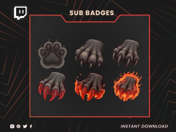 Wolf Sub Badges, Custom Twitch Badges, Streamer Emotes, Gaming Icons, Static Badges, YouTube, Twitch, Stream bages