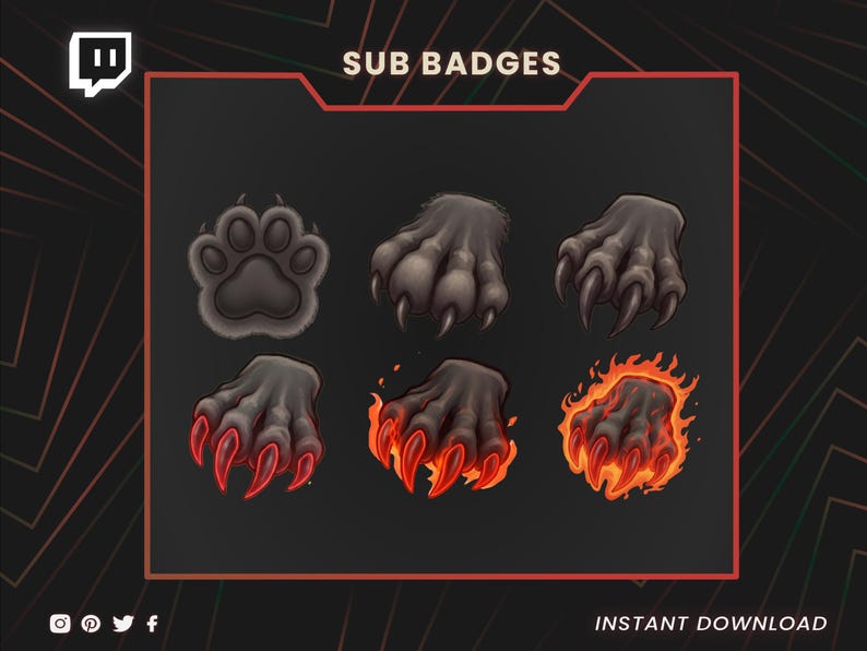 Wolf Sub Badges, Custom Twitch Badges, Streamer Emotes, Gaming Icons, Static Badges, YouTube, Twitch, Stream bages image 1
