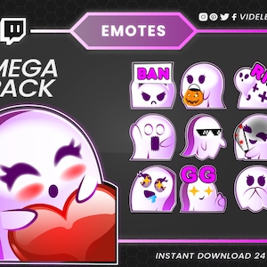 Emote di Twitch, emote di Twitch sub, emote di Discord, emote di testo, emote fantasma, emote di testo fantasma, emote di Twitch fantasma, emote chibi, emote magiche
