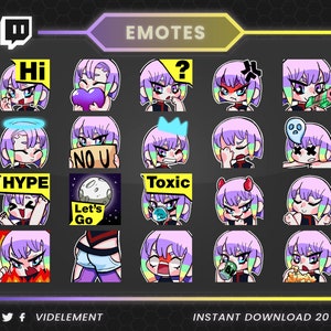 Anime Emotes, Manga emote, Girl Emotes, Twitch emotes, Discord emotes, text emotes, chibi emotes, anime text emote, meme emote, Sub Emote