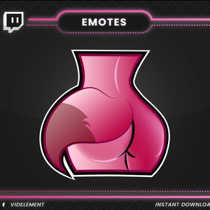 Pink fox emote | Booty Spank Emote / Twitch Emote / Youtube Emote / Discord Emote / Sub Emote / Streamer Emote / Girl Emote / Booty Emote