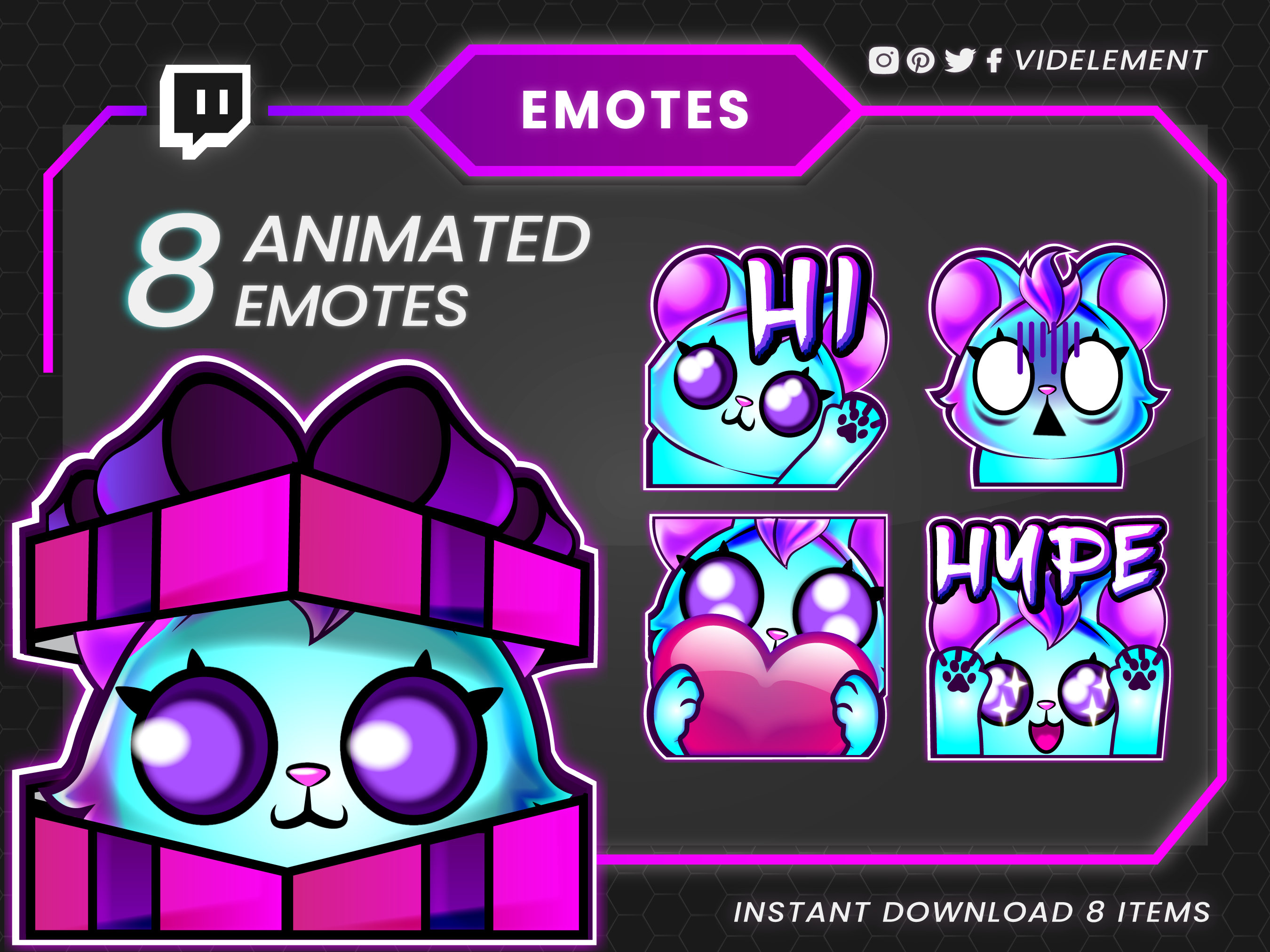 Animated emotes, twitch emotes, discord emotes, twitch sub emotes, Hype ...
