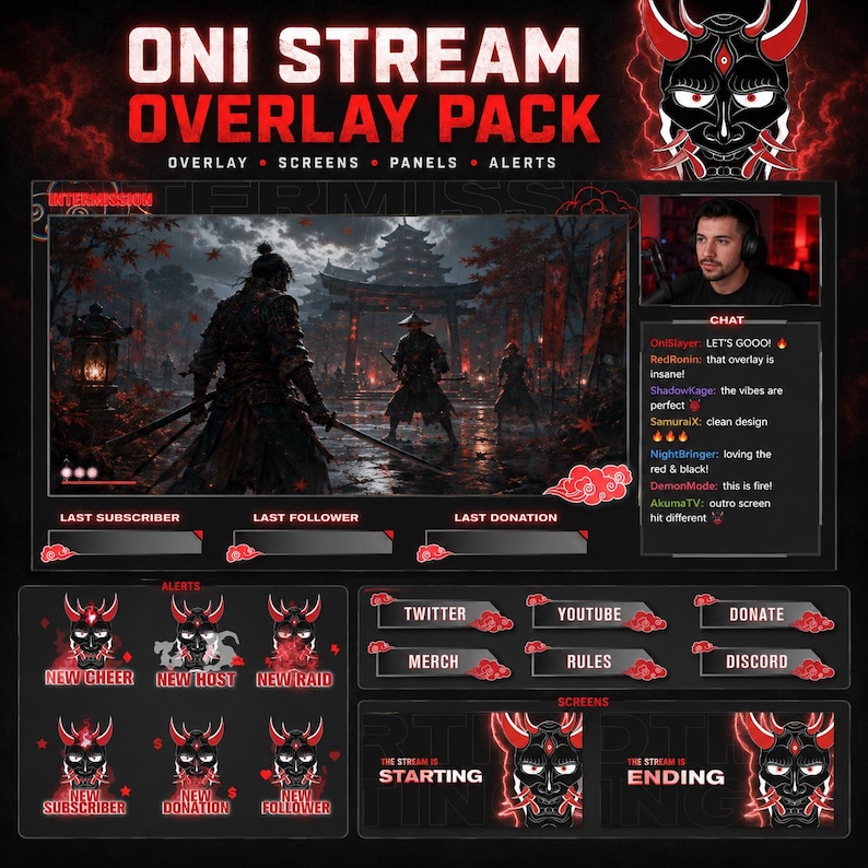 Stream Overlay, Stream Overlay Package, Twitch Stream Overlay, Stream ...