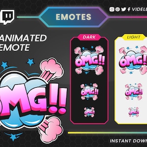 OMG emote | Animated emote, twitch emote, discord emote, twitch sub emote, discord, text emote.