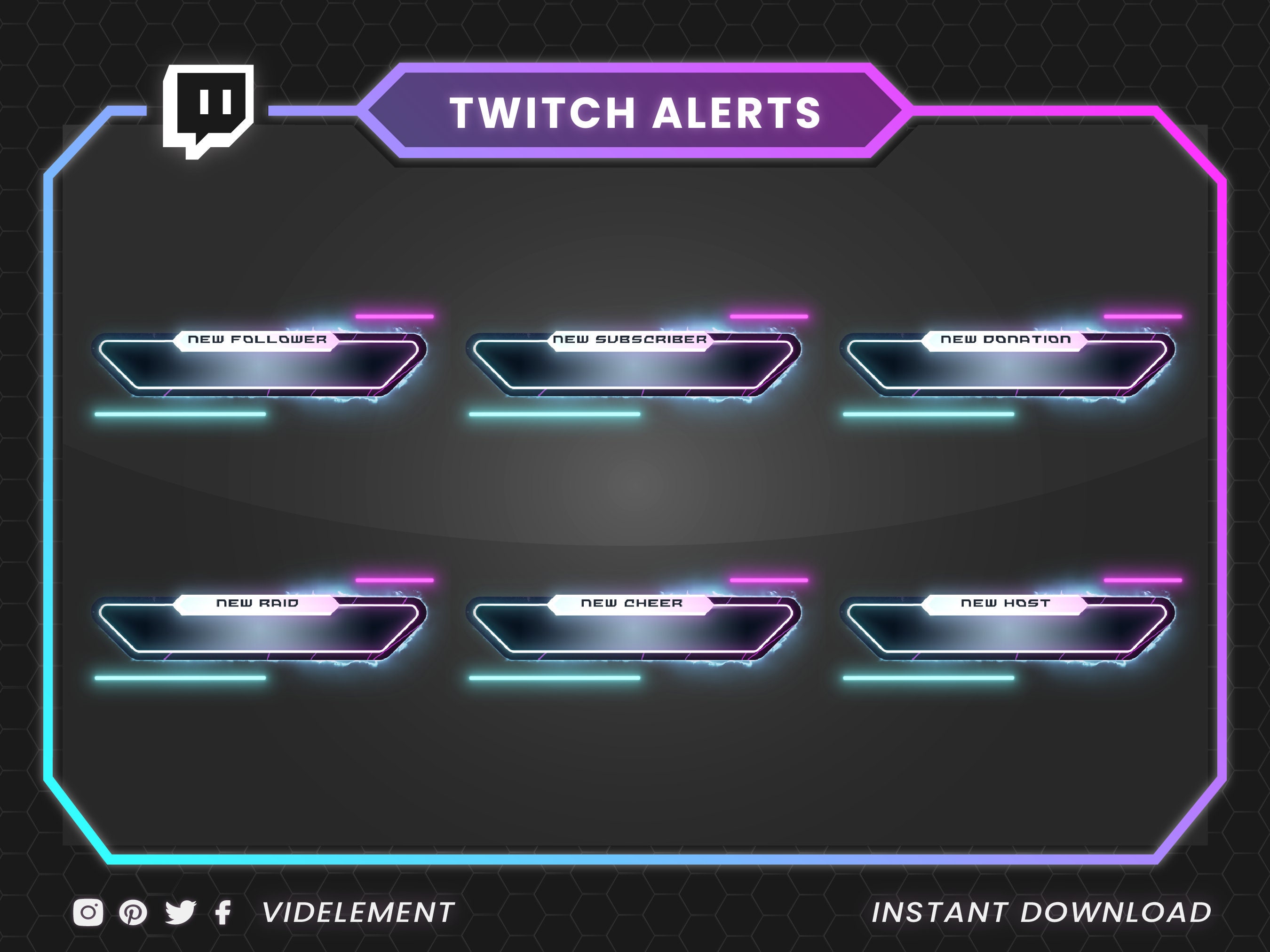 Animated Twitch Alerts: Stream Overlay Graphics (webm) - Etsy
