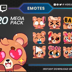Bear Bliss: 20 Twitch Emotes Embodying the Robust Radiance of Chibi Bears
