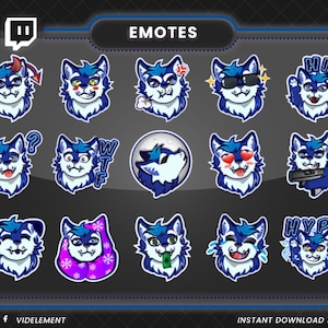 15 blauwe wolf-emotes voor je Twitch-kanaal