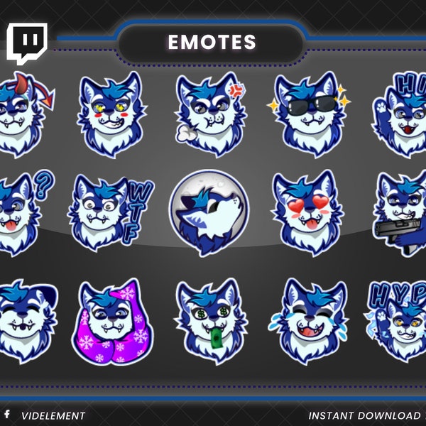 15 Blue Wolf Emotes for Your Twitch Channel