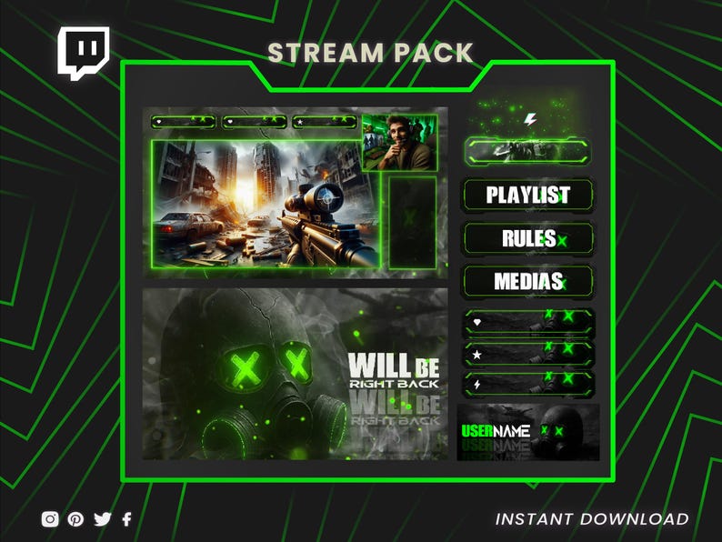 Fps Stream Layout Animated Shooter Stream Overlay Pack, FPS Overlay for Twitch - Etsy