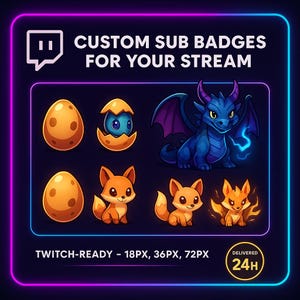 Benutzerdefinierte Twitch Badges | Twitch Sub Badges | Discord Buttons | Twitch Bit Abzeichen | Benutzerdefinierte Sub-Abzeichen