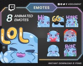 Animated emotes, twitch emotes, discord emotes, twitch sub emotes, GG emote, Lol emote, Hype emote, Hi emote, Bye emote, Love emote, discord