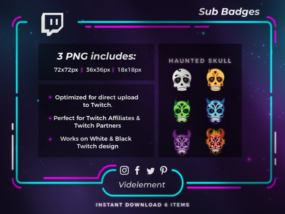 Magic Sub Badges, Book Sub Badges, Twitch Hat Sub Badges, Twitch