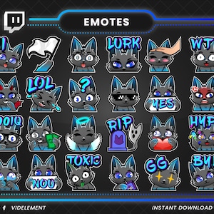Twitch emotes, twitch sub emotes, discord emotes, text emotes, cat emotes, cat text emotes, cat twitch emotes, cute emote, chibi emotes pack